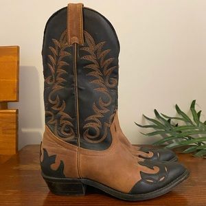 Black and Brown Cowboy Boots